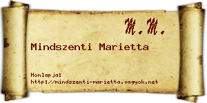 Mindszenti Marietta névjegykártya